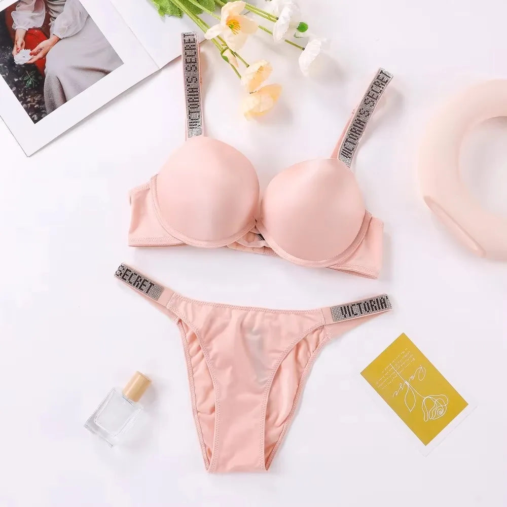 Women's Classic Push-Up Bra & Panty Set – Breathable Soft Lingerie