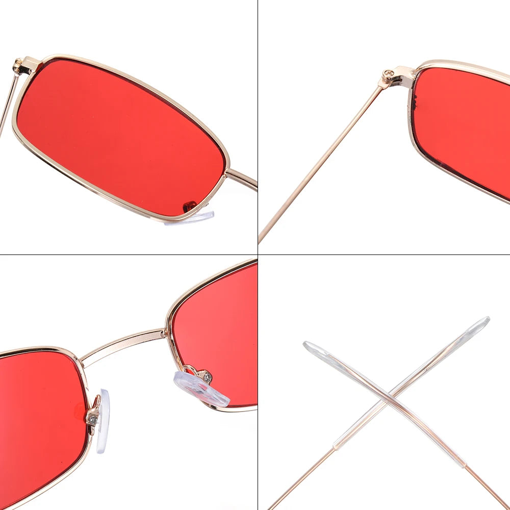 Slim Metal-Frame Sunglasses | Color Lens Options