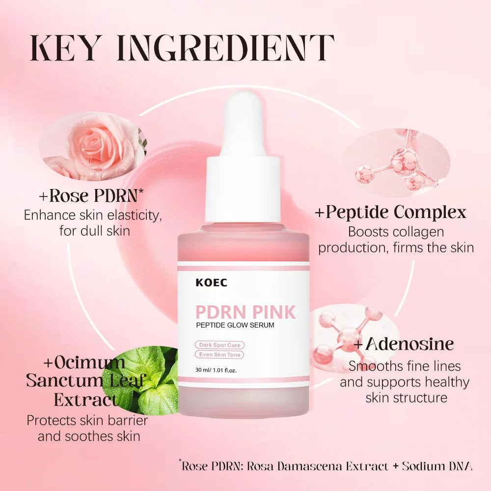 Rose Peptide Glow Serum with Niacinamide – Hydrating, Firming & Brightening Face Serum (2pcs)