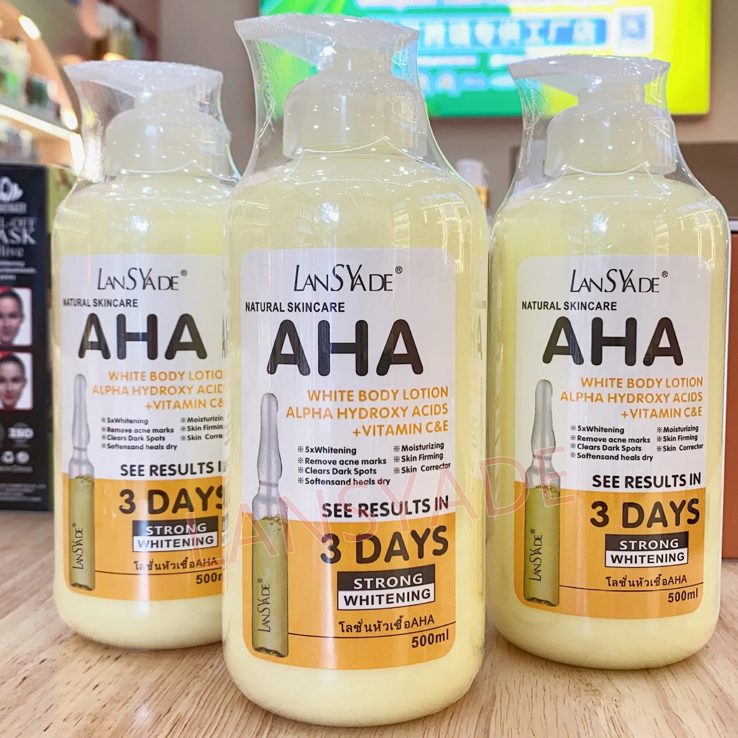 AHA + Vitamin C & E Whitening Body Lotion – Brightening, Exfoliating & Anti-Aging Body Cream (500ml)