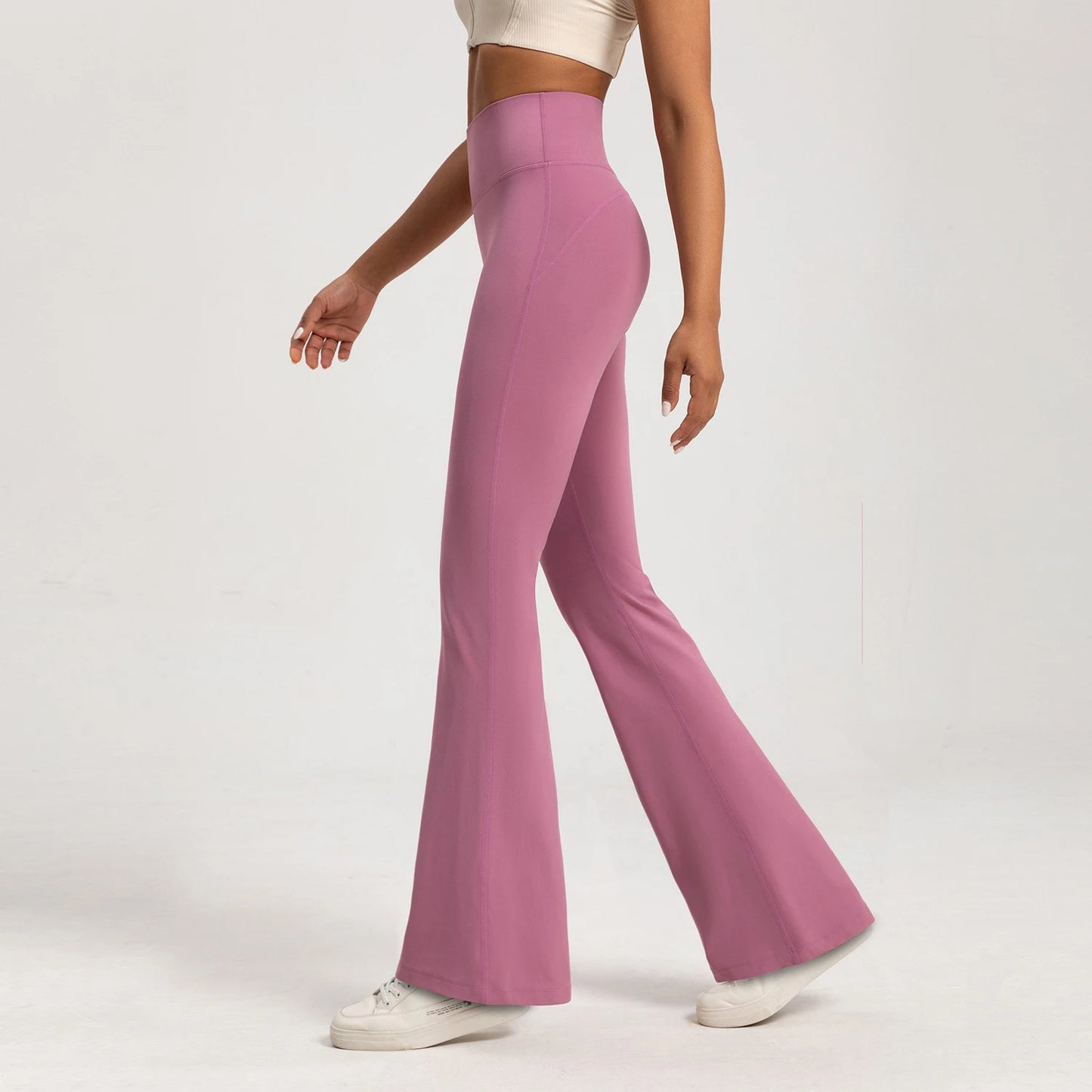 High-end Yoga Leggings Slim Yoga Pants High Waist Wide Leg Pants Bottoms Breathable Gym Casual Sports Bell Leggings Female