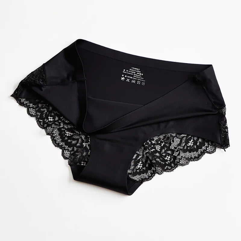 3-Pack Lace Panties Set – Soft, Stretchy Low-Rise Briefs for Women | M–4XL