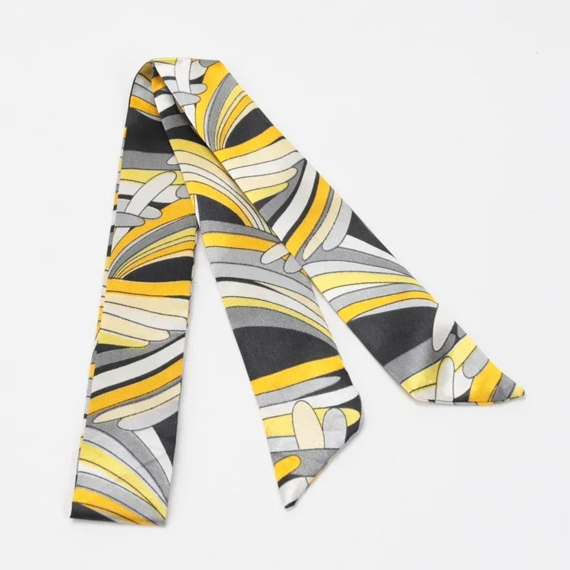 Skinny Scarf Hair Small Women Simple Style Handle Ribbon Fashion Printing Hairband Headscarf Beautiful Scarves Bags for Women