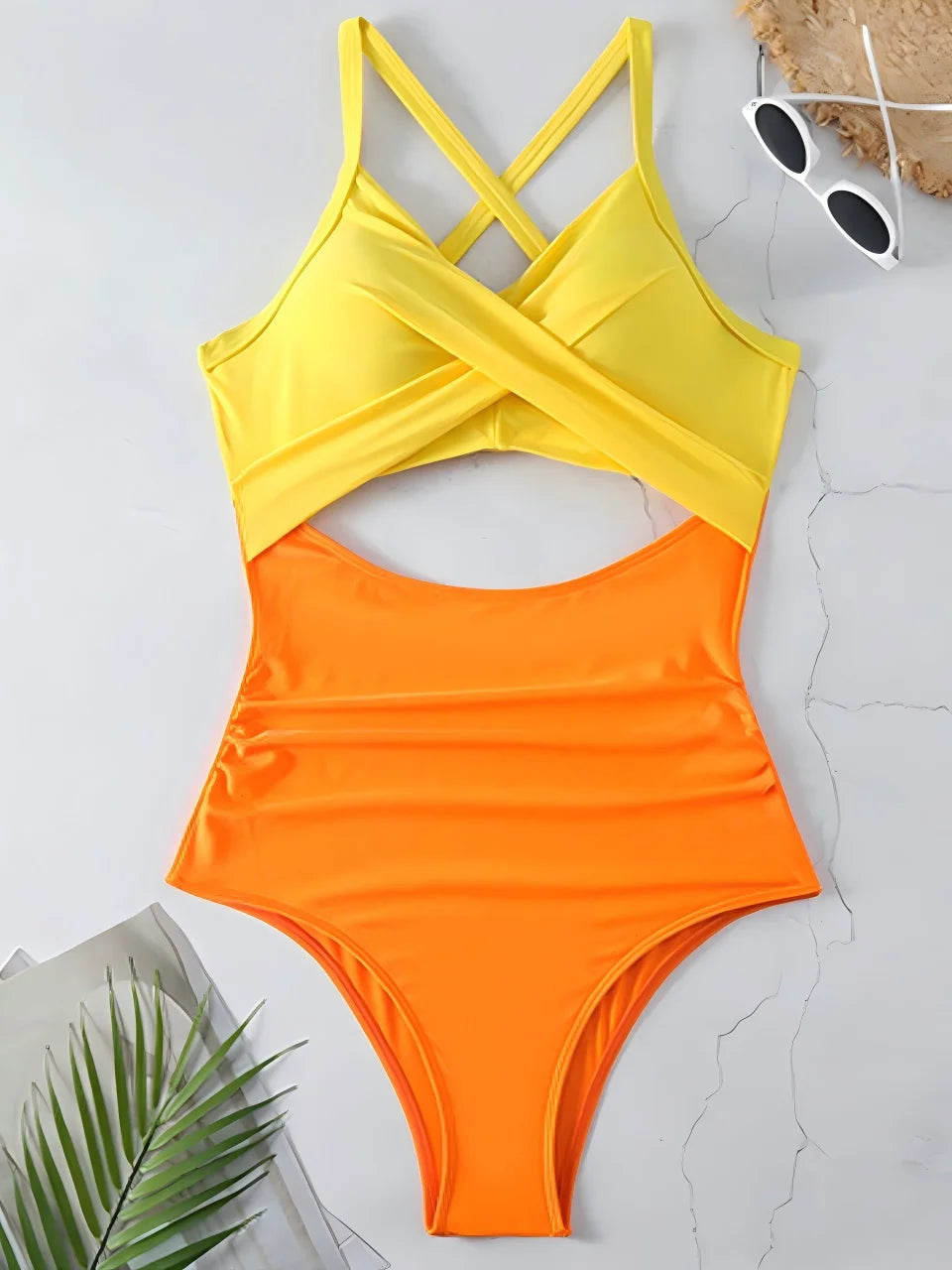 Ruched One-Piece Swimsuit for Women – Solid Color Bodysuit | Adjustable Straps | S–XXL