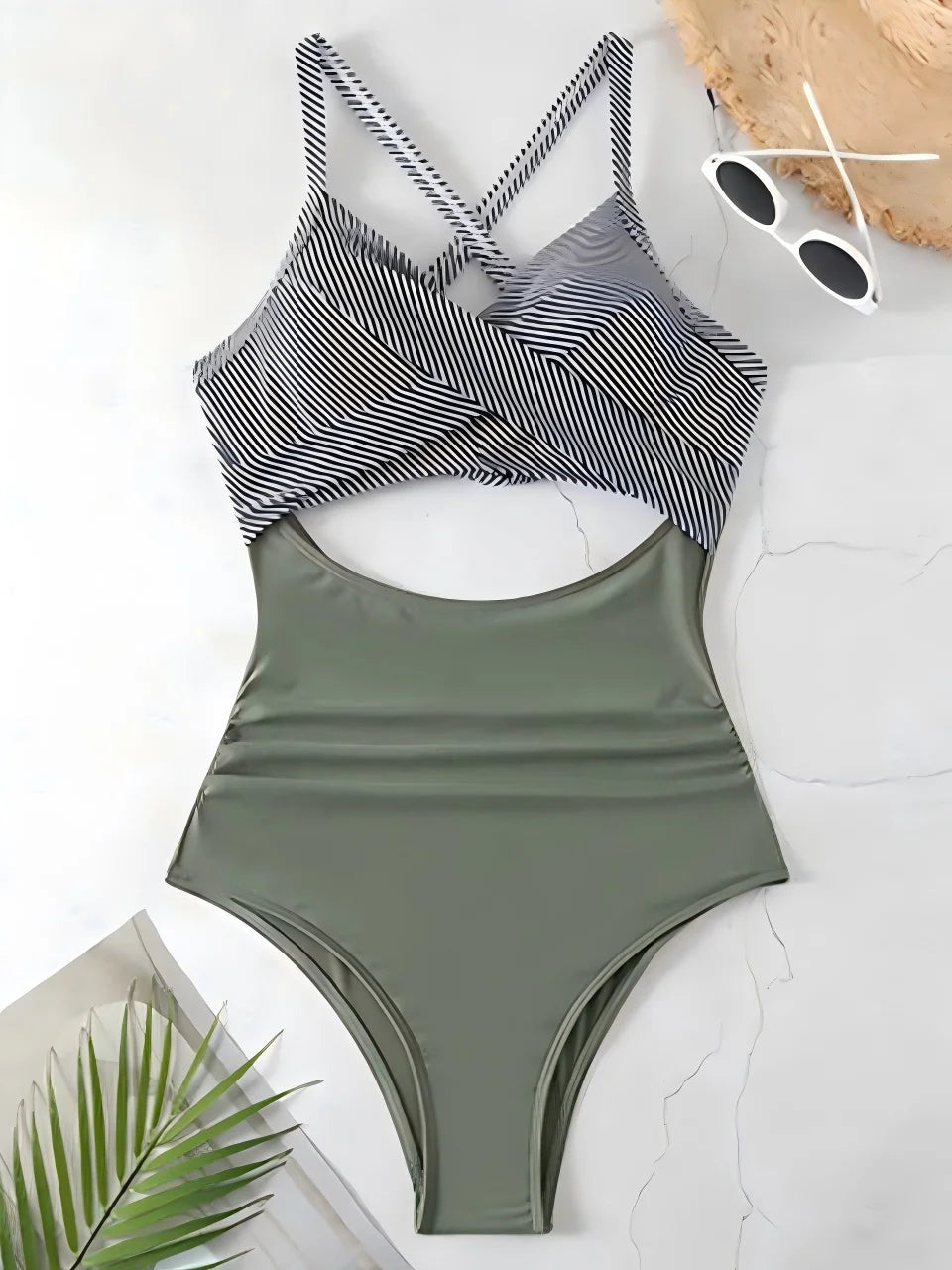 Ruched One-Piece Swimsuit for Women – Solid Color Bodysuit | Adjustable Straps | S–XXL