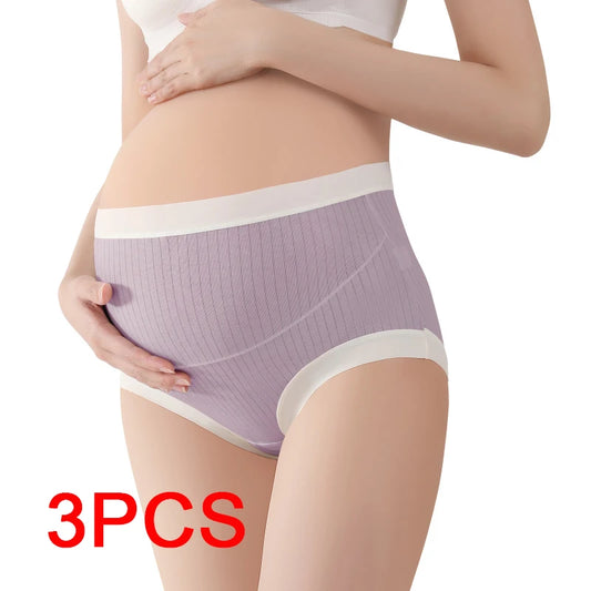 High-Waist Maternity Briefs with Belly Support – Soft Breathable Pregnancy Panties, 3-Pack