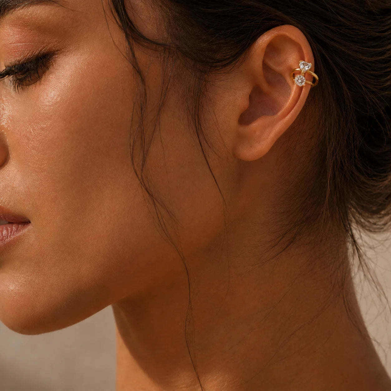 Zircon Ear Cuff – Minimalist 18K Gold-Plated Stainless Steel Clip Earring