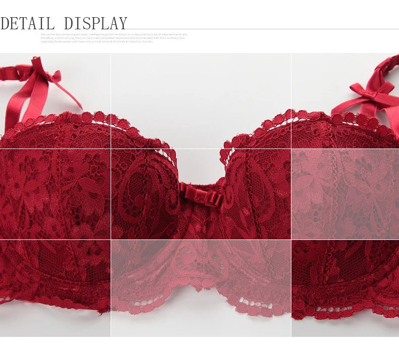 Floral Lace Bra, Panty & Garter 3-Piece Set – Push-Up, Underwire, Plus Size | Women's Lingerie