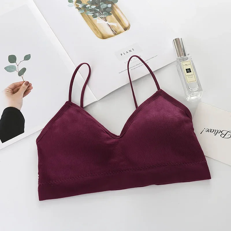 Women's Backless V-Neck Sports Bra – Seamless Push-Up Bralette | Yoga & Sleep