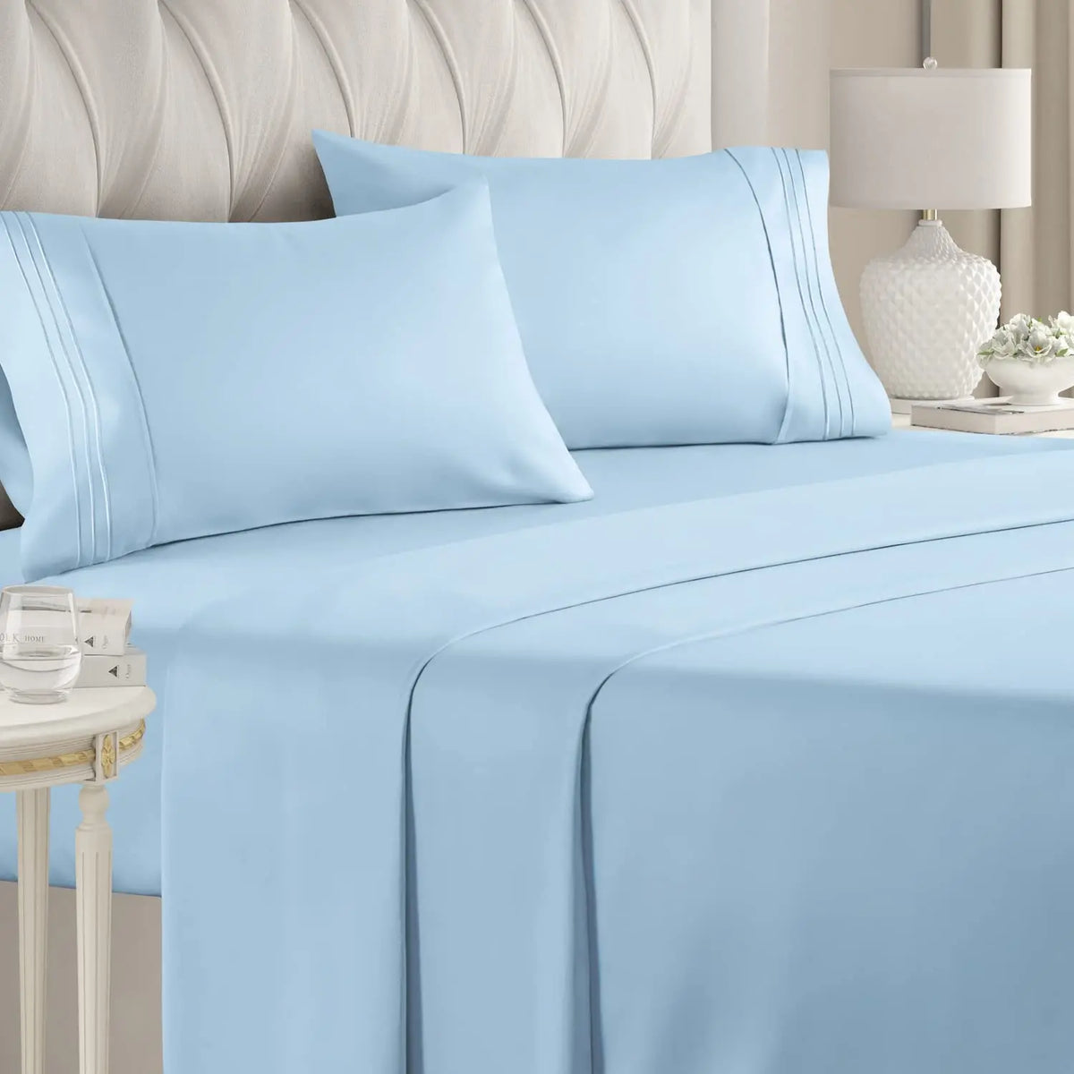 4-Piece Brushed Microfiber Bed Sheet Set with Deep Pockets