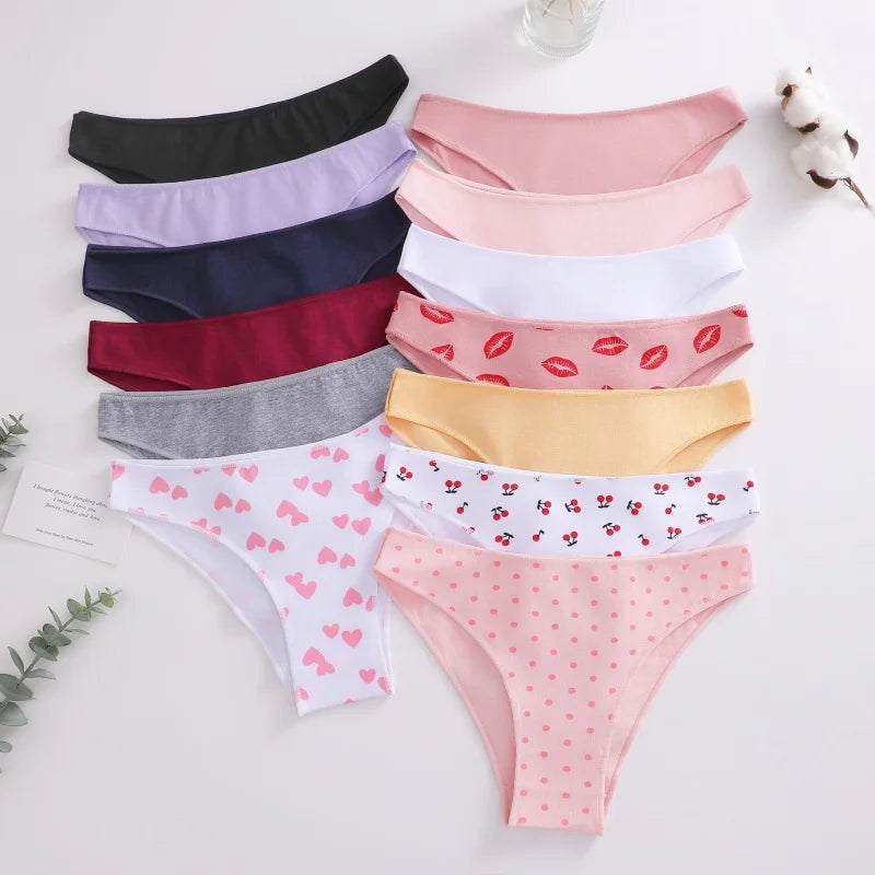 4-Pack Cotton Low-Rise Briefs – Soft Breathable Everyday Underwear for Women (M–2XL, 19 Color Sets)
