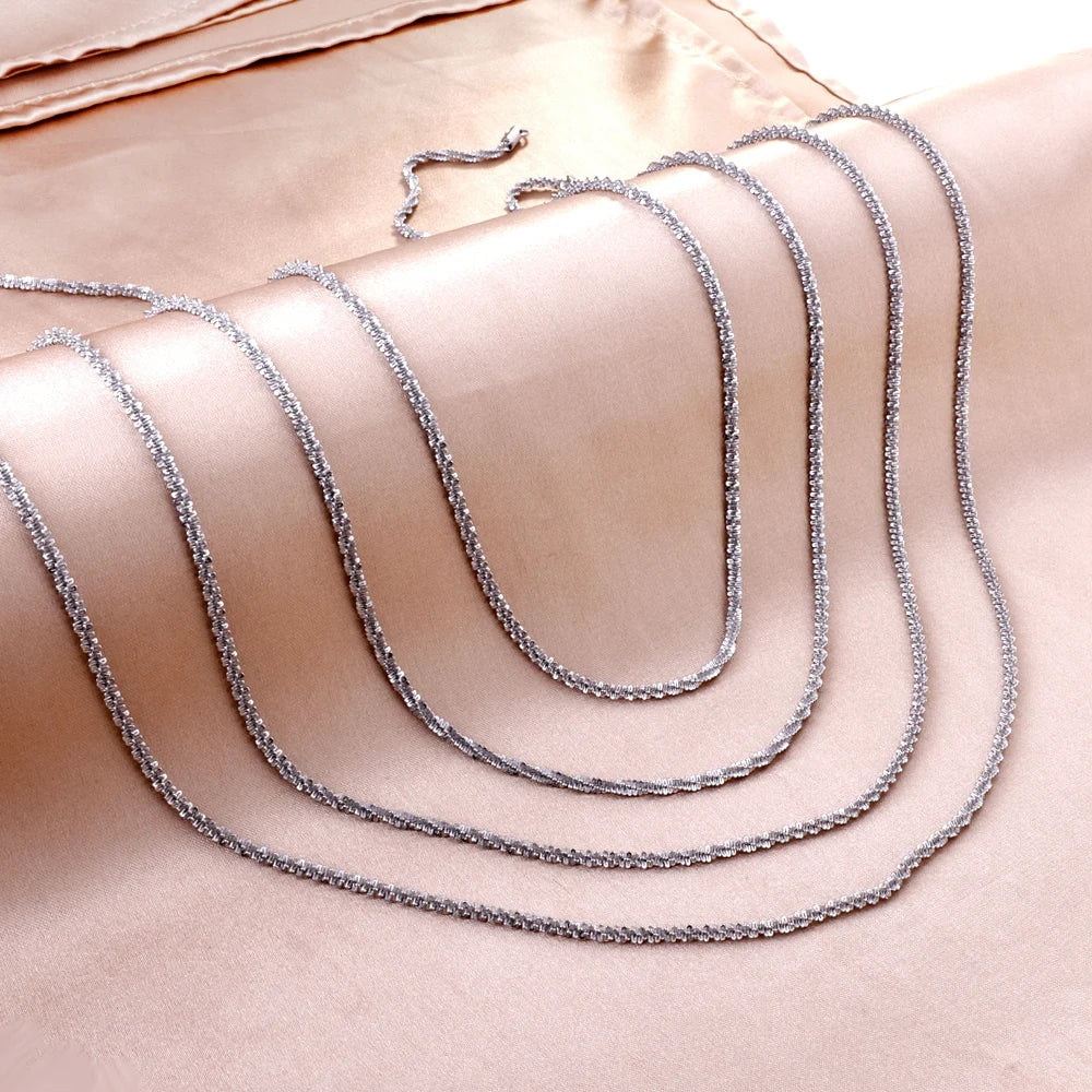 Sparkling Chain Choker Necklace – Minimalist Stainless Steel Clavicle Collar for Women