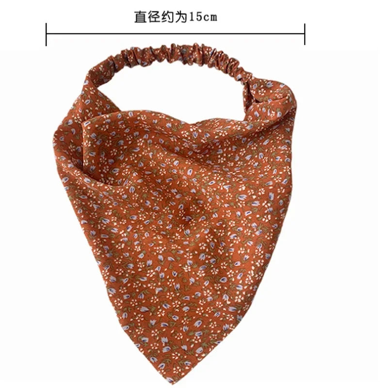 Floral Kerchief Headwear Wrist Head Wrap Scarf Triangular Headscarf Accessories Hair Band Fashion Women Hats Creative Gifts