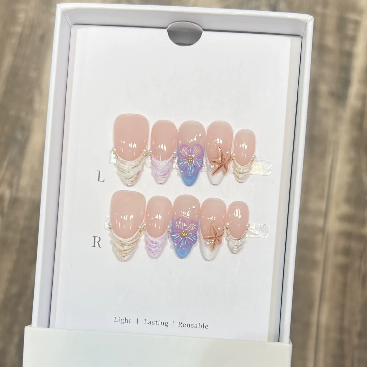 Summer Fruit Press-On Nails – Handmade 3D French Almond 10-Piece Kit