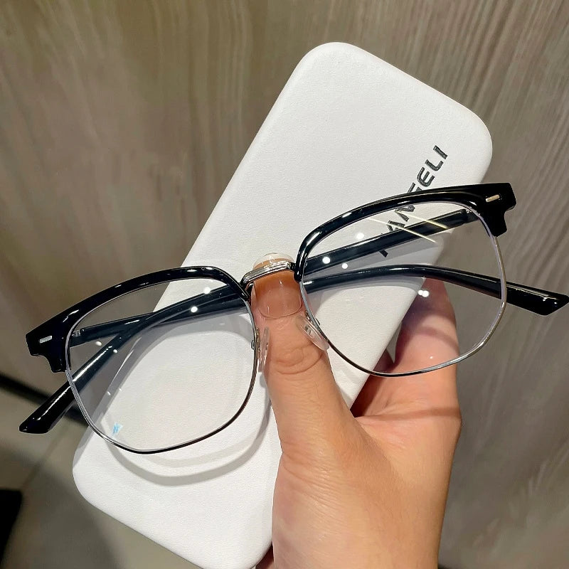 Square Metal Photochromic Glasses | Myopia Lens Options