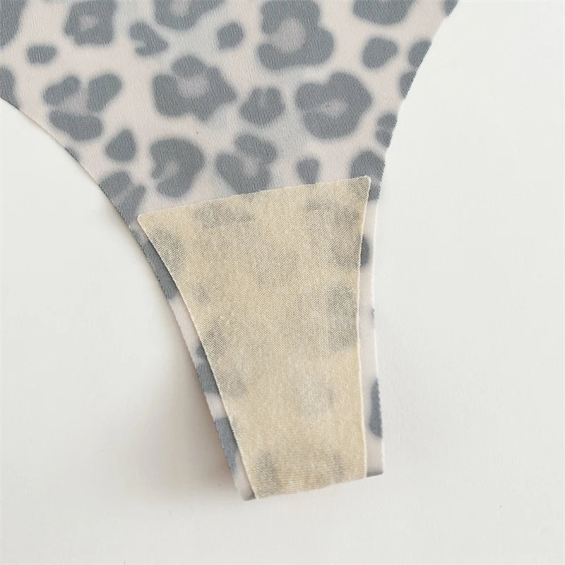 5-Pack Ice Silk Printed Thongs — Seamless Low-Rise G-String Panties