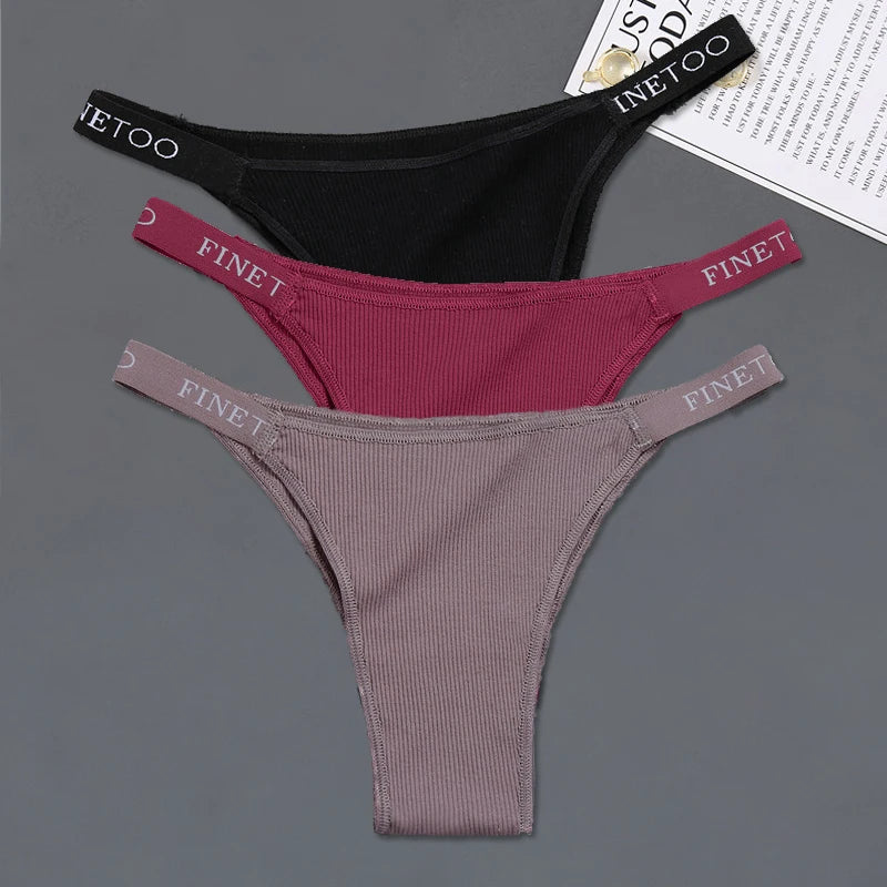 3-Pack Cotton Low-Rise Brazilian Bikini Panties – Soft Comfortable Underwear for Women (M–XL, 14 Color Sets)