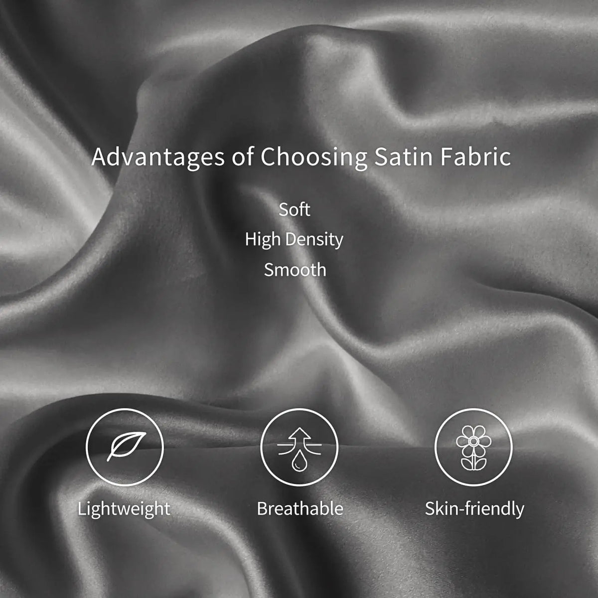 2-Pack Satin Pillowcases with Hidden Zipper, USA Sizes