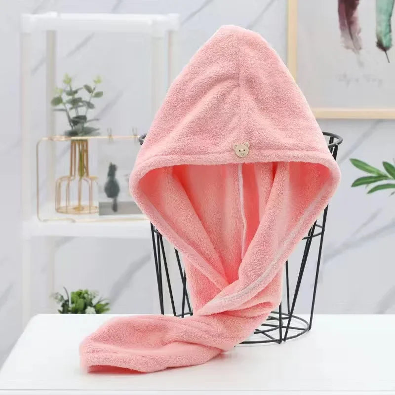 Microfiber Hair Drying Towel Wrap – Quick-Dry Turban for Women, 25x63cm (5 Colors)