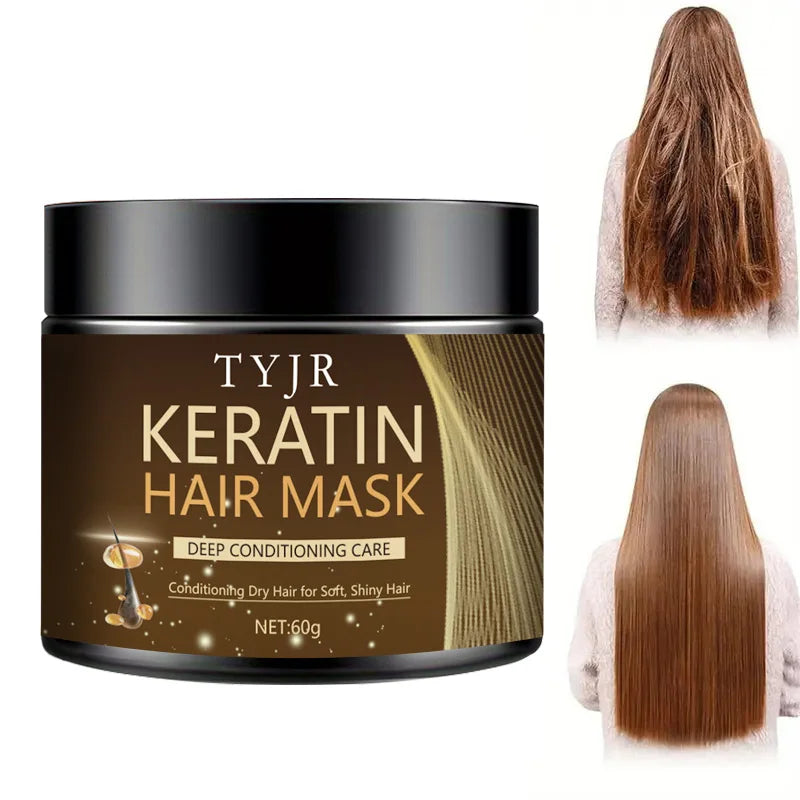 Keratin Hair Mask Professional Hair Care Deep Repair Mask Suitable for All Hair Types | Small Travel Bag/60G