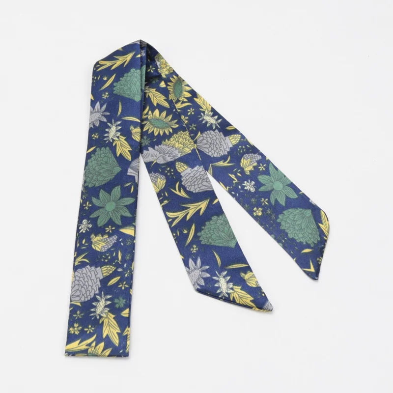 Skinny Scarf Hair Small Women Simple Style Handle Ribbon Fashion Printing Hairband Headscarf Beautiful Scarves Bags for Women