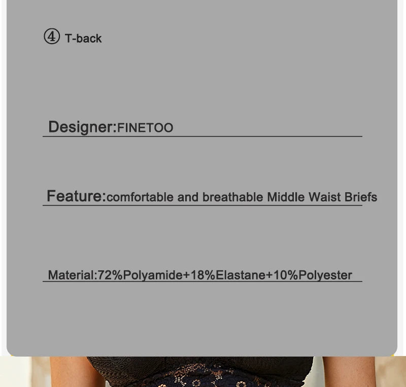 FINETOO 3PCS/Set S-XL Women Sexy Panties G-string Sexy Woman's Underwear Girl Lace Lingerie Female Bikini Lady Thong Intimates
