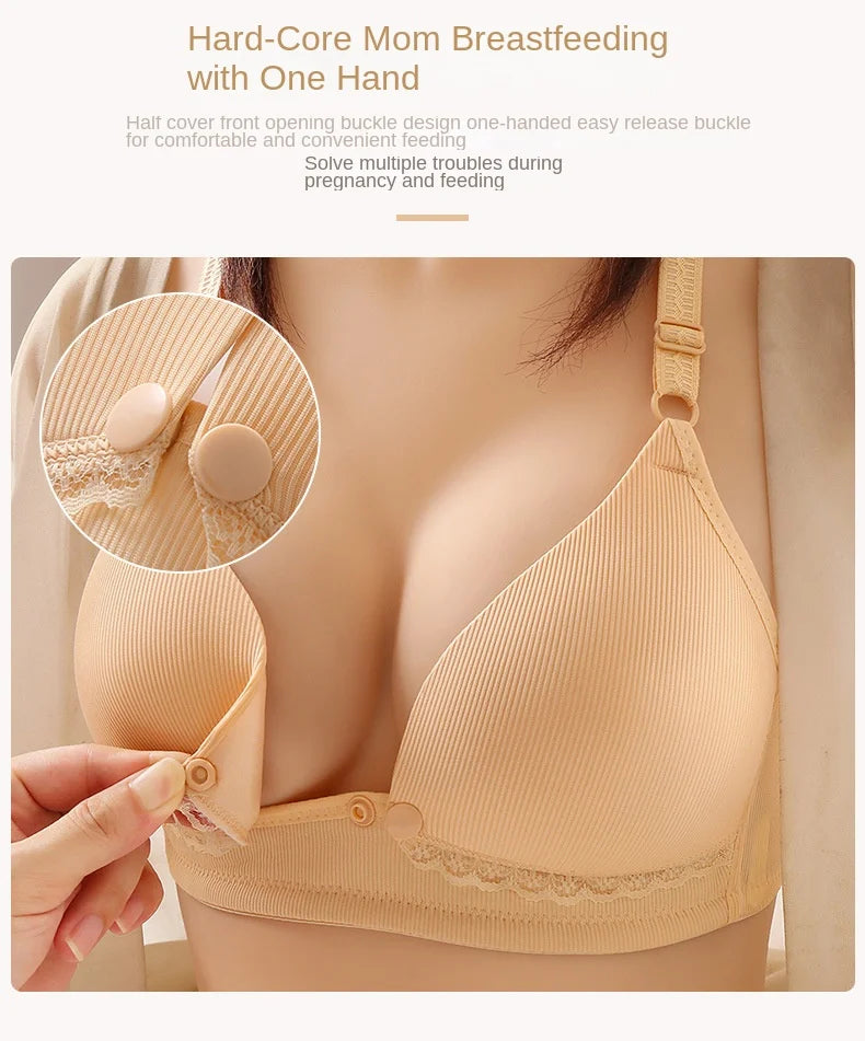 Plus Size Maternity Nursing Bras Solid Breastfeeding Bra Pregnant Women Underwear Pregnancy Breast Feeding Bra Clothes Lactancia