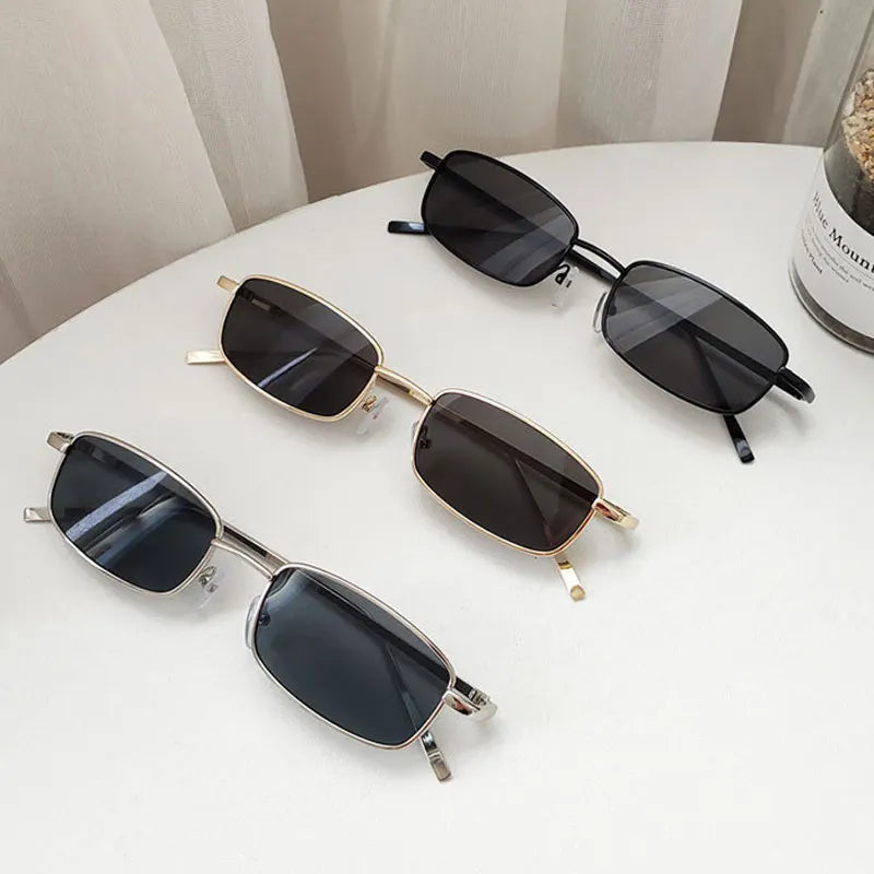 Slim Metal-Frame Sunglasses | Color Lens Options
