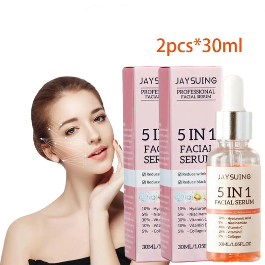 5-in-1 Vitamin C & Hyaluronic Acid Face Serum – Pore Minimizing, Brightening & Deep Moisturizing (30ml)