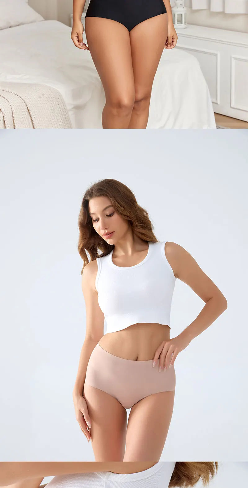 FINETOO 3Pcs Women's Panties Seamless Underwear Invisibles Briefs High Waist Full Coverage Breathable Moisture Wicking Underpant
