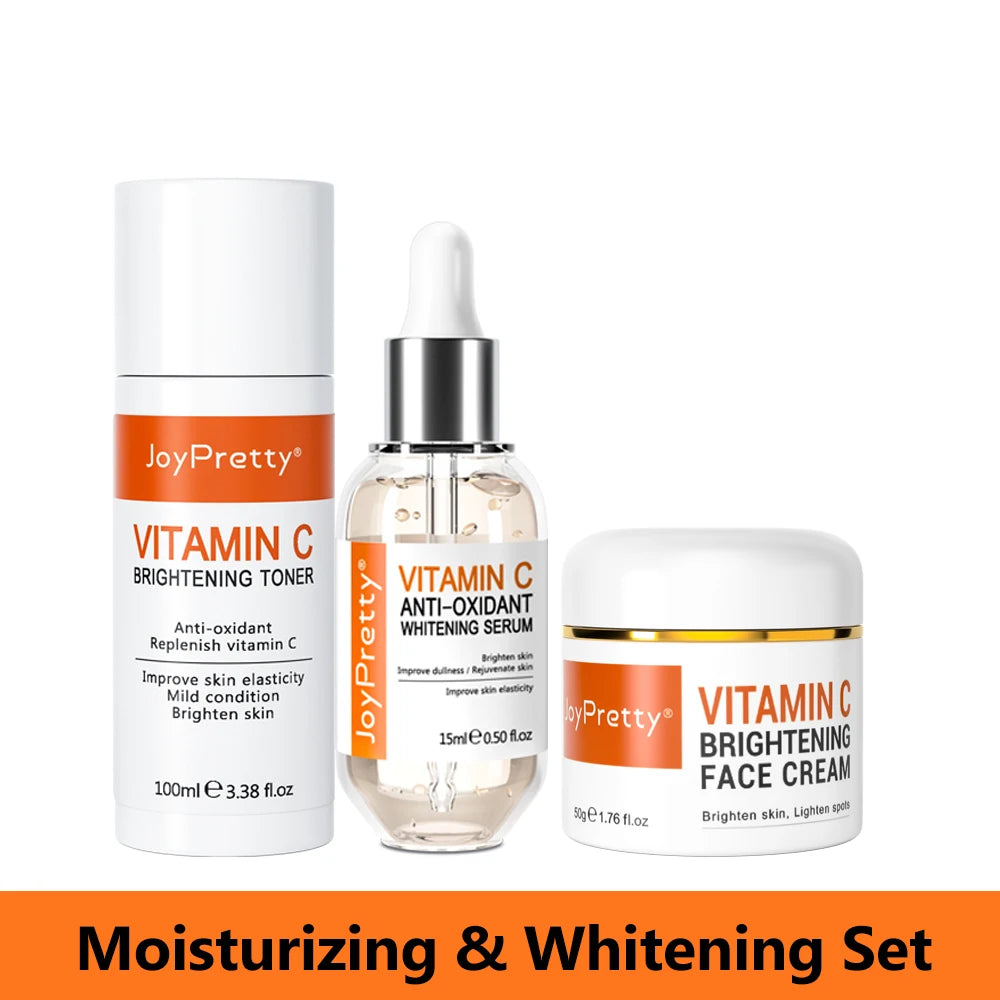 Vitamin C Brightening Skincare Set – Dark Spot Removal, Whitening & Deep Hydration