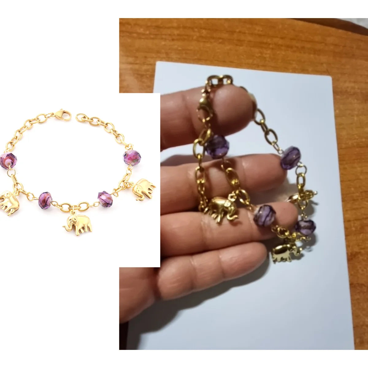 Evil Eye Bracelet – 18K Gold-Plated Stainless Steel Boho Charm Bracelet for Women