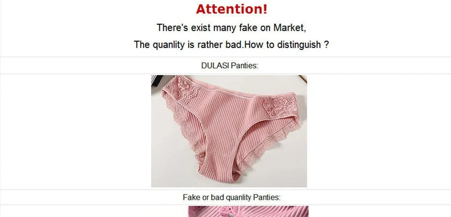 FINETOO 7PCS Cotton Underwear Women's Panties Set Comfort Underpants Floral Lace Briefs For Woman Sexy Low-Rise Pantys Intimates