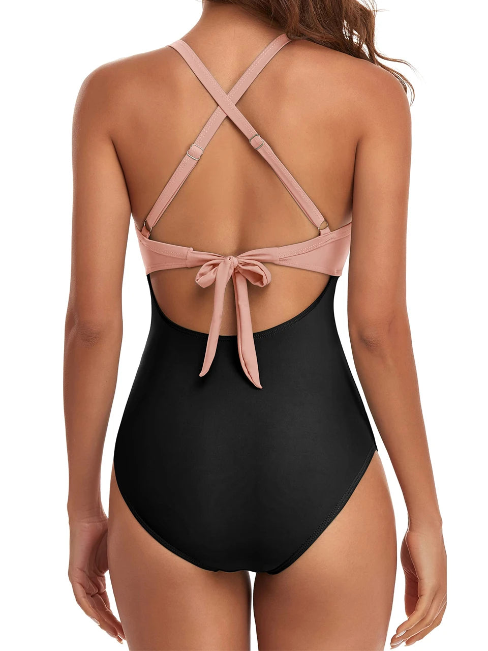 Ruched One-Piece Swimsuit for Women – Solid Color Bodysuit | Adjustable Straps | S–XXL