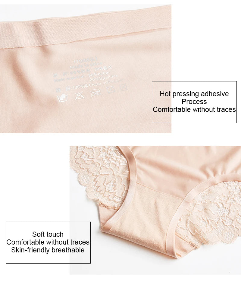 3-Pack Lace Panties Set – Soft, Stretchy Low-Rise Briefs for Women | M–4XL
