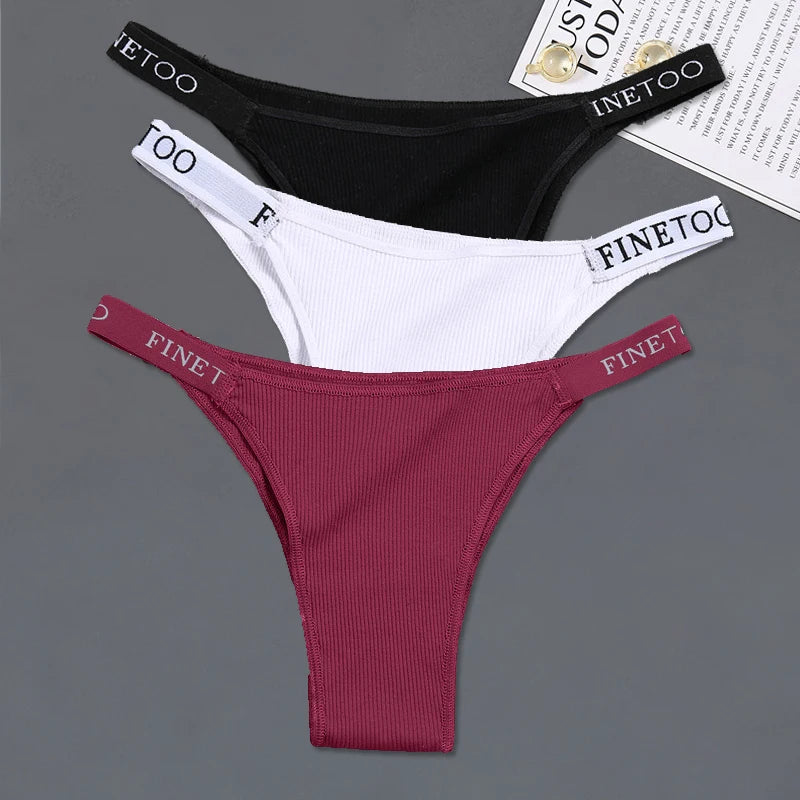 3-Pack Cotton Low-Rise Brazilian Bikini Panties – Soft Comfortable Underwear for Women (M–XL, 14 Color Sets)