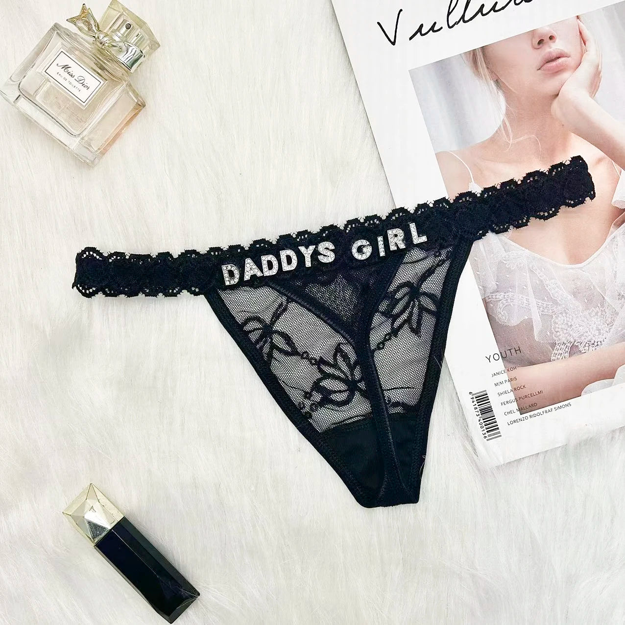 Custom Name Thong & Waist Chain Lingerie Set – Personalized G-String with Letters