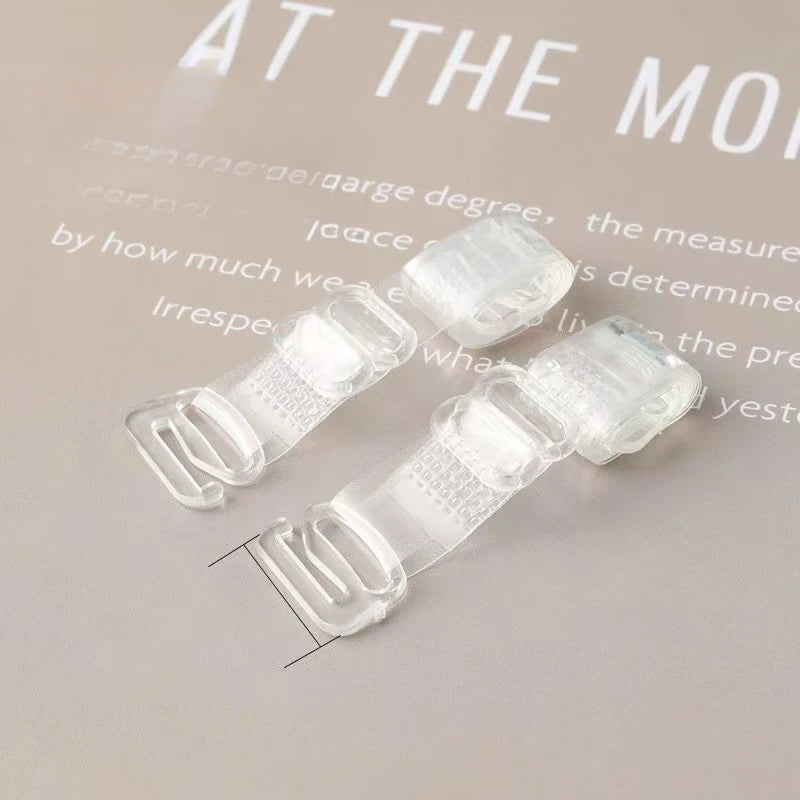 Invisible Silicone Bra Straps – Clear, Non-Slip, Adjustable Shoulder Straps for Women (4 Widths)