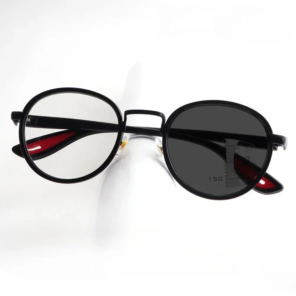 Round Progressive Photochromic Reading Glasses | +1.00 to +4.00