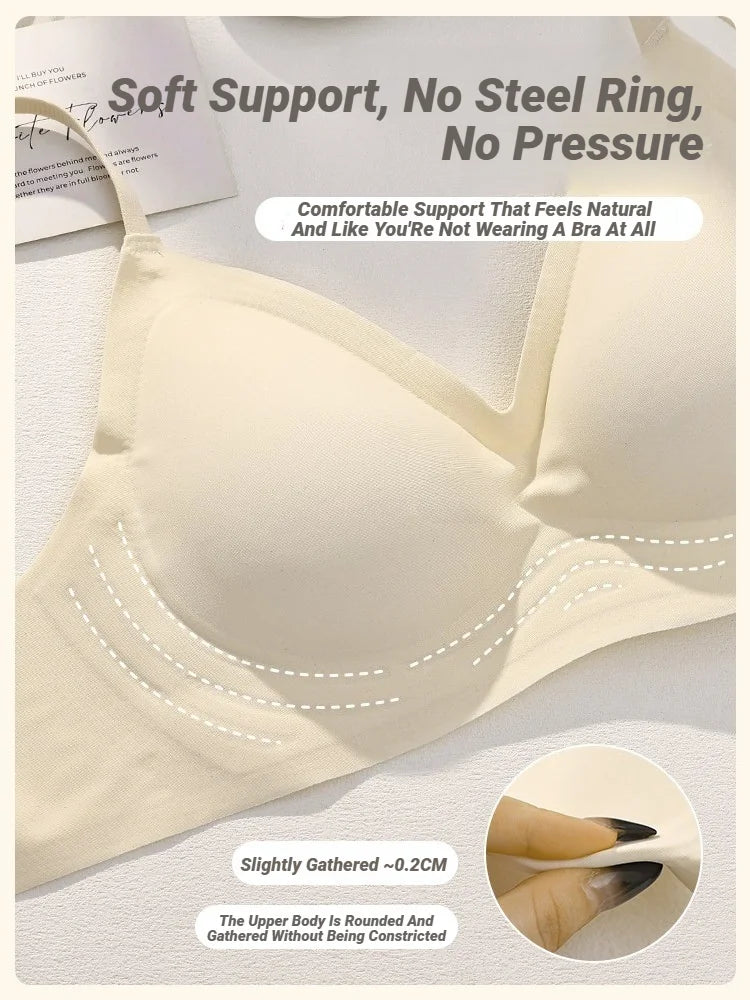 Women's Seamless Push-Up Bra – Wire-Free Soft Support for Small Chest