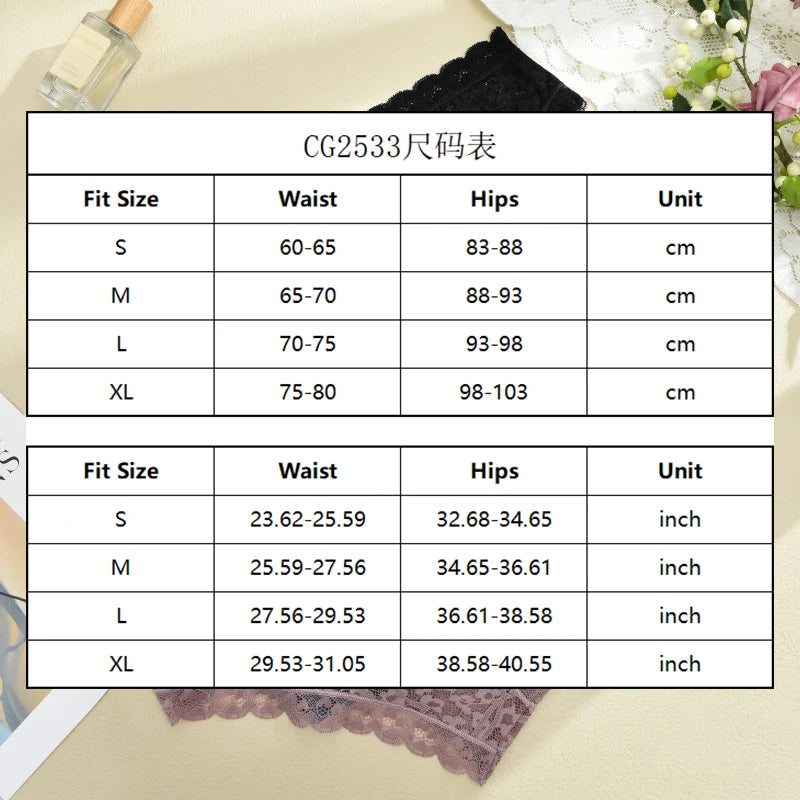 Hollow Lace Low-Rise Bikini Panty – Breathable French-Style Underwear for Women (S–XL, 6 Colors)