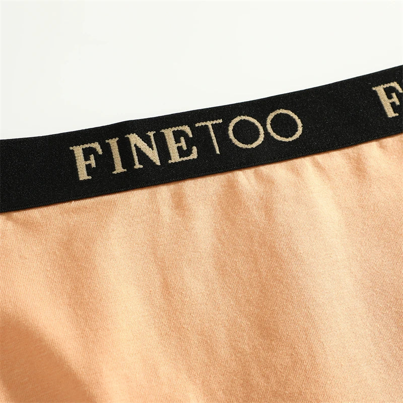 FINETOO 4Pcs Cotton High Waist Seamless Underwear Women's Breathable Elastic Belts Panties Plus Size Comfortable Lingerie S-XXL