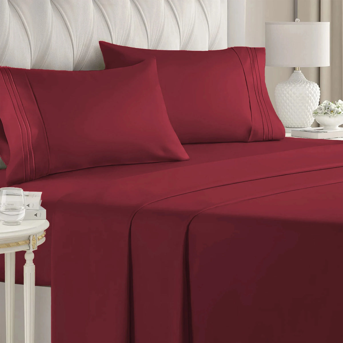 4-Piece Brushed Microfiber Bed Sheet Set with Deep Pockets