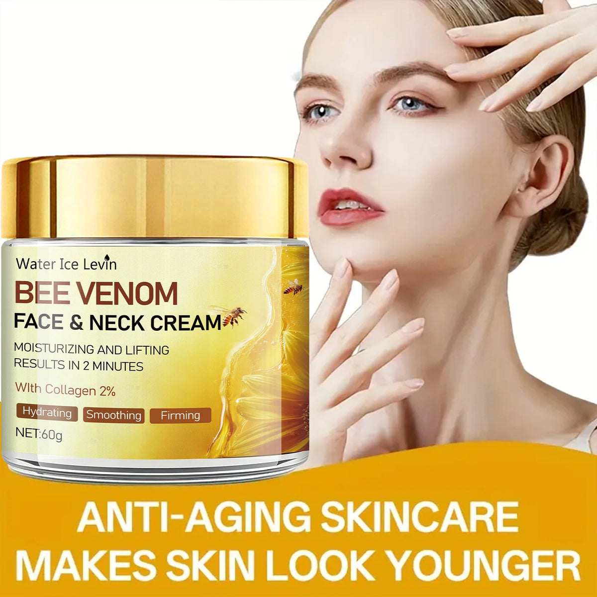 Water Ice Levin Bee Venom Face & Neck Cream – Anti-Aging Moisturizer, 60g