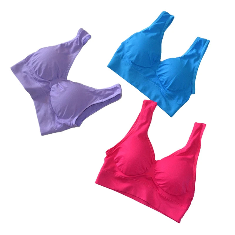 Women's Wireless Padded Sports Bra – Breathable Fitness Running Vest | Push-Up Bralette