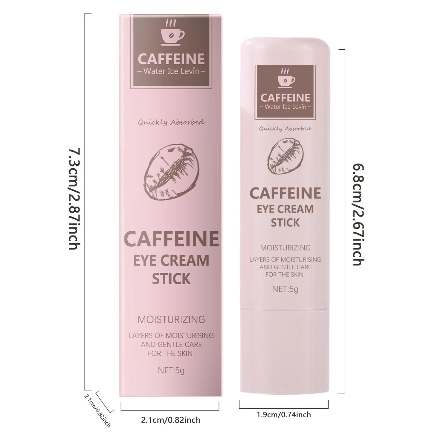 Caffeine & Cocoa Butter Eye Cream Stick – Dark Circles, Eye Bags & Fine Line Relief | Brightening Eye Care | 5g