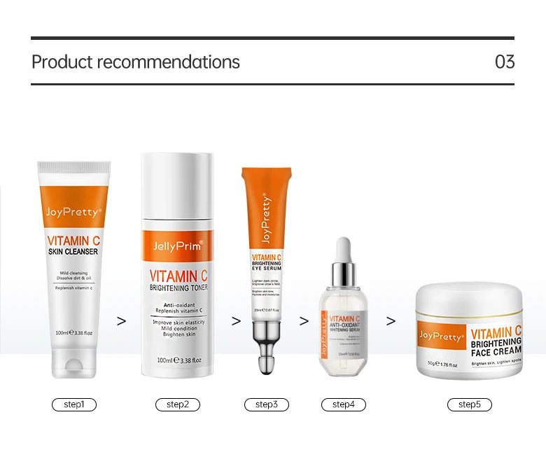 Vitamin C Brightening Skincare Set – Dark Spot Removal, Whitening & Deep Hydration