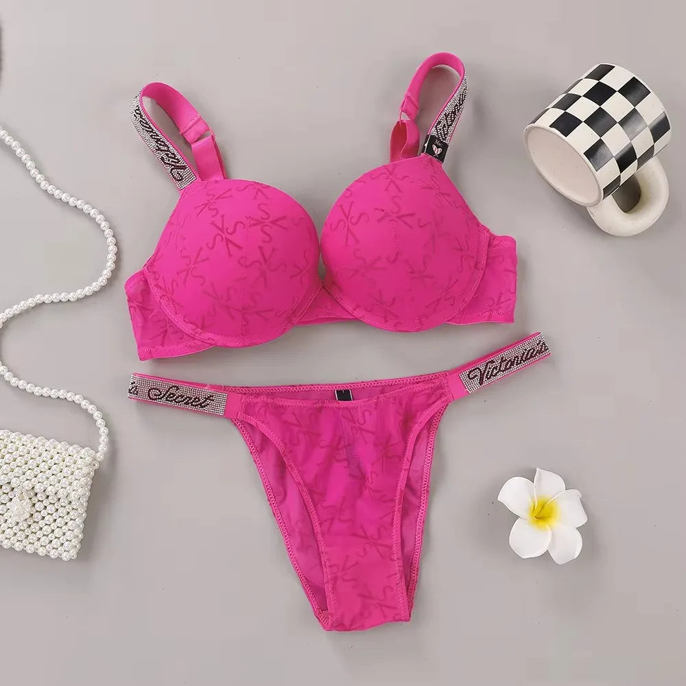 Women's Sexy Padded Push-Up Bra & Panty Set – Seamless Lingerie Set