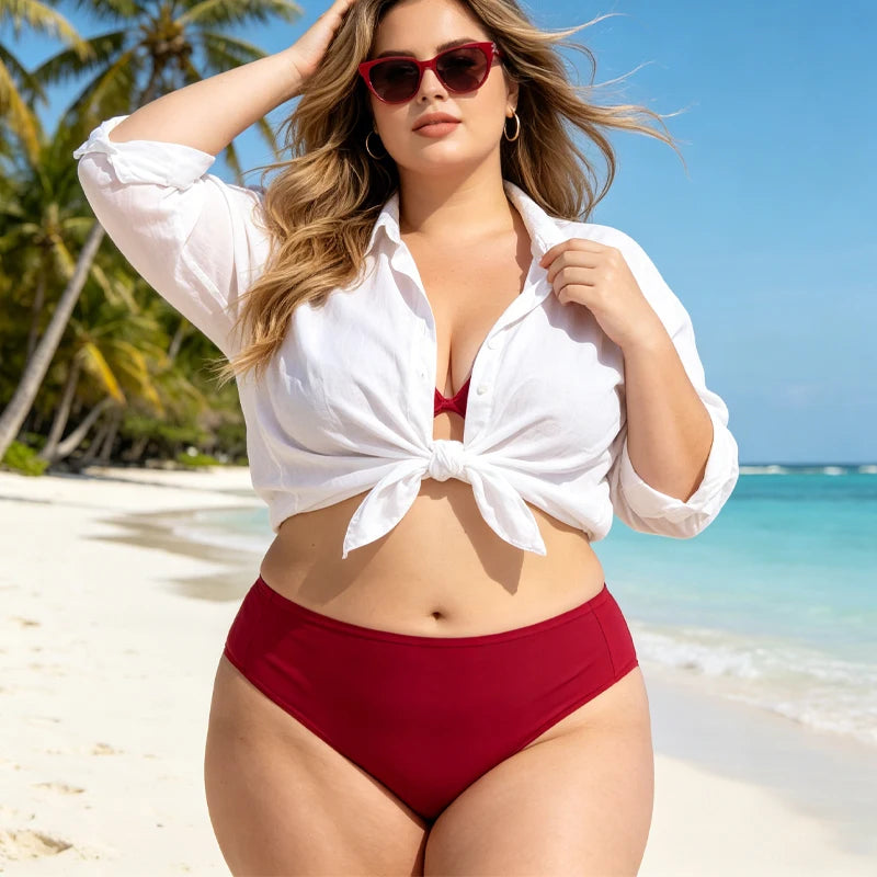 3-Pack Cotton High Waist Briefs — Plus Size XL–4XL Breathable Panties