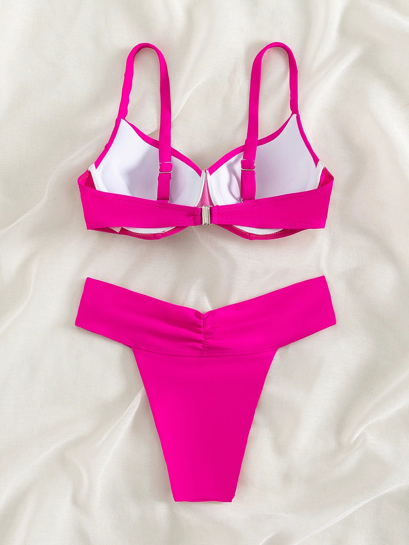 Underwire Push-Up Bikini Set — High Waist Crossover Bottoms | Women's Swimwear